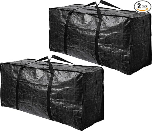 BAG-THAT! 68.5 GAL 2 Pack XXL Jumbo Extra Large Heavy Duty Stronger Handles Storage Bags Moving Totes Zippered Reusable Wr...