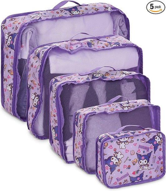 Sanrio's Hello Kitty Packing Cubes - 5 Piece Packing Cube Bags - Travel Essentials - Suitcase Luggage Organizer Set - Hell...