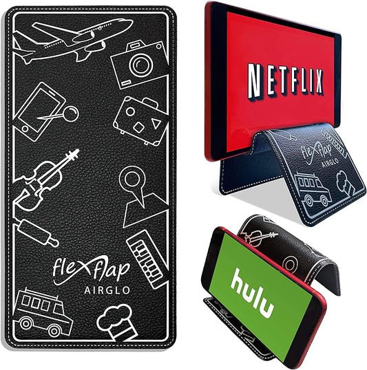 Airplane Travel Essentials for Flying Flex Flap Cell Phone Holder & Flexible Tablet Stand for Desk, Bed, Treadmill, Home &...