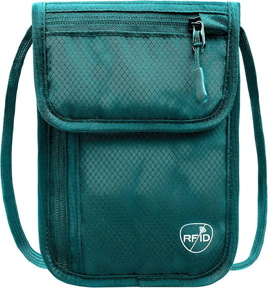 SUPACOOL Passport Holder Bag, Travel Wallet for Men Women Family, Card Holder Organizer, RFID Blocking, Neck Wallet, Hidde...