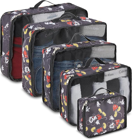 Disney Minnie Mickey Stitch Packing Cubes - Winnie the Pooh, Princess Cinderella, Cars, Toy Story 5 Piece Packing Cubes Co...