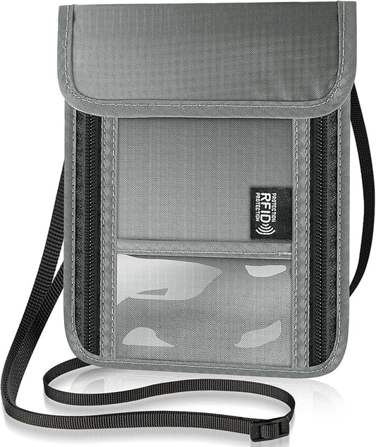 Likesing 5.5" L x 7.7" W Travel Neck Wallet, RFID Blocking Passport Holder for Travel Women Men, Security Passport Wallet ...