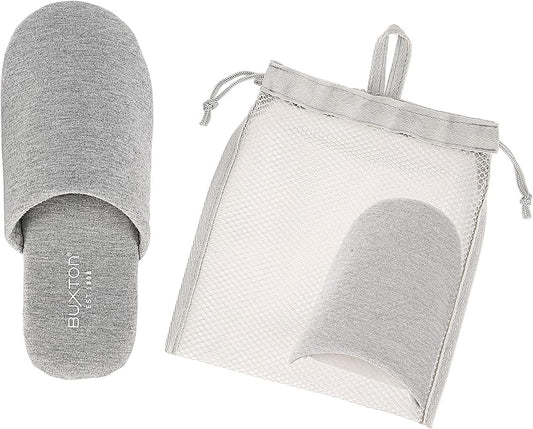 BUXTON Cozy Lightweight and Memory foam Indoor Slippers for Womens and Mens(unisex), Foldable Slippers with Mesh bag-For H...