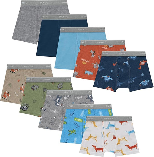 Hanes Boys' Underwear, Boxer Briefs for Boys and Toddlers, Soft Cotton, 7 and 10 Packs