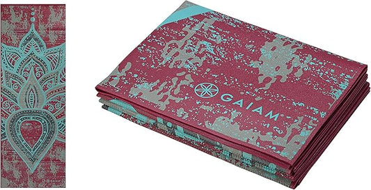 Gaiam Yoga Mat - Folding Travel Fitness & Exercise Mat - Foldable Yoga Mat for All Types of Yoga, Pilates & Floor Workouts...