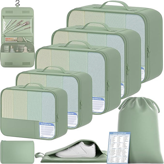 BAGAIL 9 Set Packing Cubes Luggage Packing Organizers for Travel Accessories
