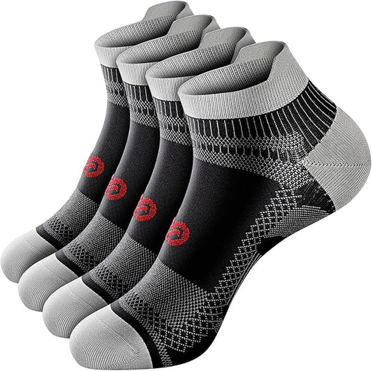 PAPLUS Ankle Compression Sock for Men and Women 2/4/6 Pairs, Low Cut Compression Running Sock with Ankle Support