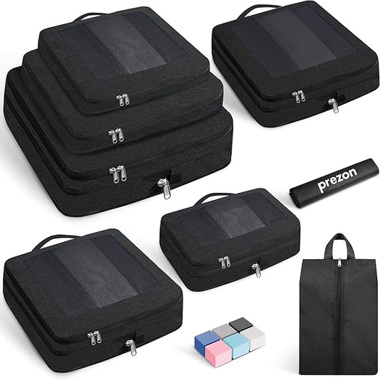 Prezon 8 Set/6 Set/4 Set Compression Packing Cubes for Travel, Lightweight Vacation Travel Essentials, Travel Accessories ...