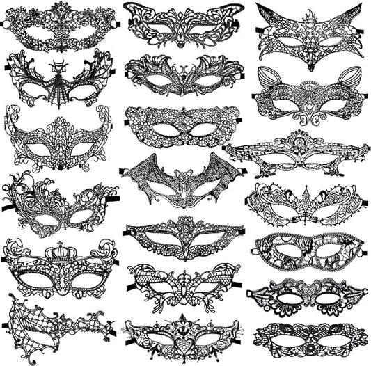 SIQUK 20 Pieces Lace Masquerade Mask Women Venetian Masks